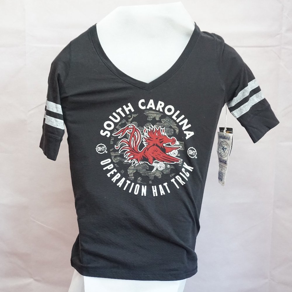 South Carolina Gamecocks Operation Hat Trick OHT Black Womens 47 Brand T Shirt S